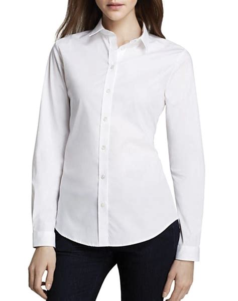 women's dior white button down sleeve shirt